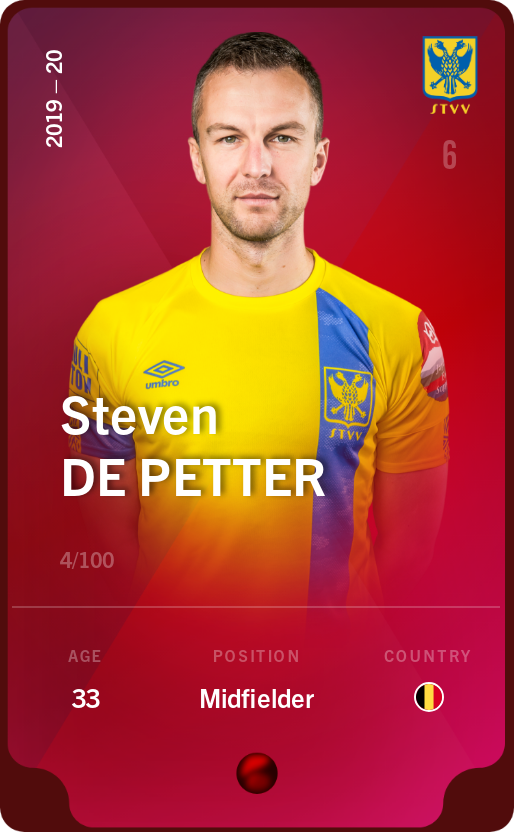 Sorare - Sorare Official - Steven De Petter 2019-20 • Rare 4/100 - NFT # 43288876652982210571950152160287118780107272319817412014800282365754882329548