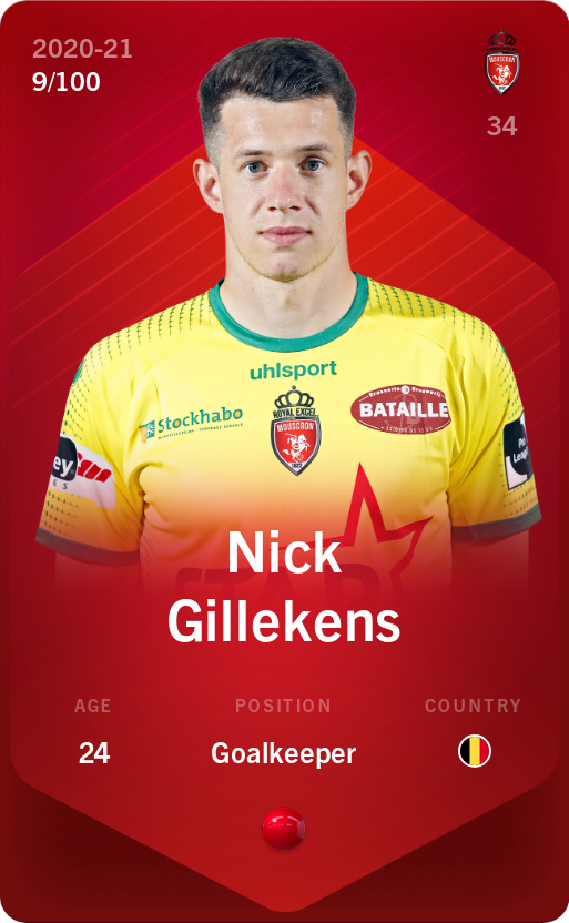 Sorare - Sorare Official - Nick Gillekens 2020-21 • Rare 9/100 - NFT # 103230244648856285982530712361670008159962934676340146261527474126291825788460