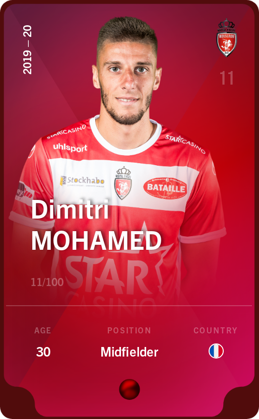 Sorare - Sorare Official - Dimitri Mohamed 2019-20 • Rare 11/100 - NFT # 103101176398042067045778988117277381797953161556794516333308903673134980155686
