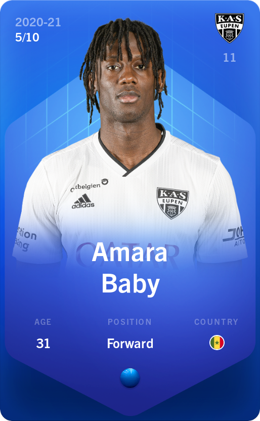 Sorare - Sorare Official - Amara Baby 2020-21 • Super Rare 5/10 - NFT # 77011624515258869831864815605938592127059779182703038405184670960435553365444