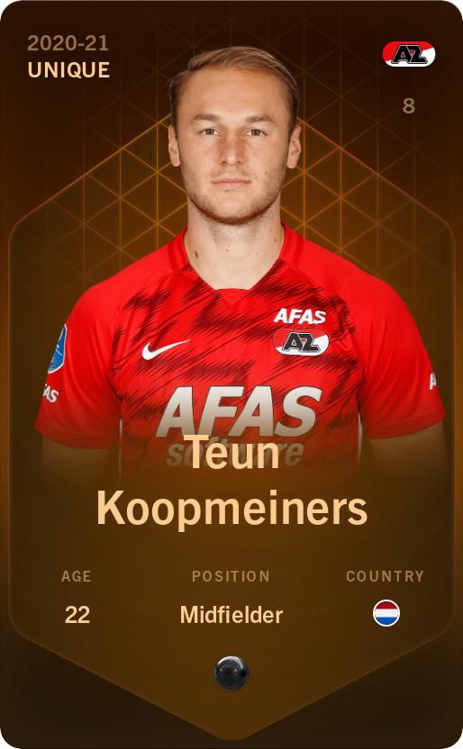 Sorare - Sorare Official - Teun Koopmeiners 2020-21 • Unique - NFT # 20694318012797245671946742438866102730870931241649239086709047427643306834226