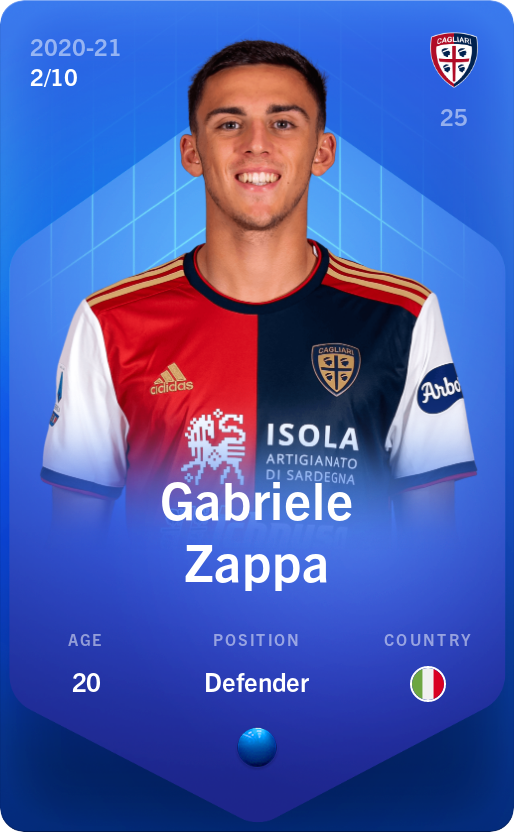 Sorare - Sorare Official - Gabriele Zappa 2020-21 • Super Rare 2/10 - NFT # 99756160353994964232560482109359123191925117304358569580846621992472700087513