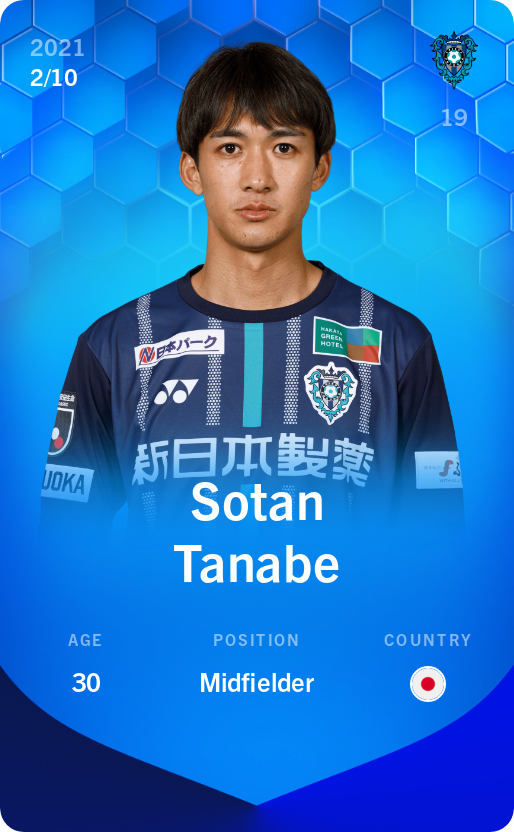 Sorare - Sorare Official - Sotan Tanabe 2021-22 • Super Rare 2/10 - NFT # 107346312569507664178706289983271118516221400593723896001731148296702484724257