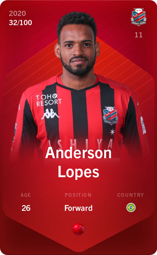 Sorare - Sorare Official - Anderson Lopes 2020-21 • Rare 32/100 - NFT # 103947297259715052474948262211433370100313975931053129536819601344764289678540