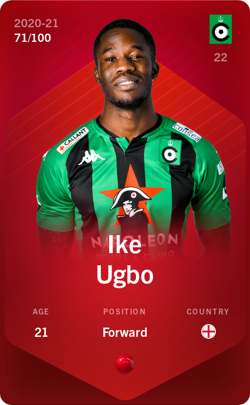 Sorare - Sorare Official - Ike Ugbo 2020-21 • Rare 71/100 - NFT # 48192224391643037564081924903846750387308836185144555021529019975655137394369