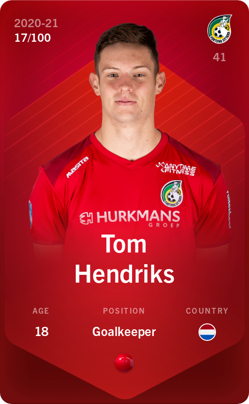 Sorare - Sorare Official - Tom Hendriks 2020-21 • Rare 17/100 - NFT # 95872539854486238349713028389652013163841359916863682445876158605981478535476