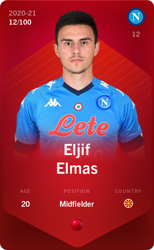 Sorare - Sorare Official - Eljif Elmas 2020-21 • Rare 12/100 - NFT # 31440951392079580439430290937608917597001056243671950076497144712800845054747