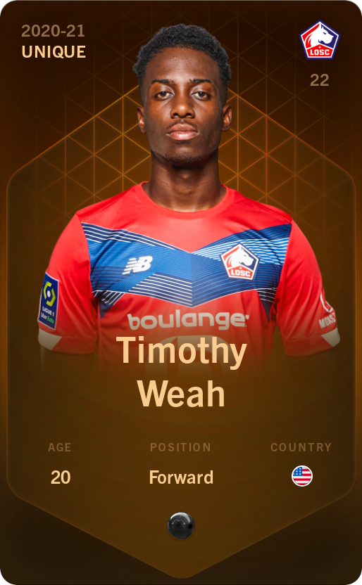 Sorare - Sorare Official - Timothy Weah 2020-21 • Unique - NFT # 51553034025666522193182220865144652727418983853809512385842336749577369563451