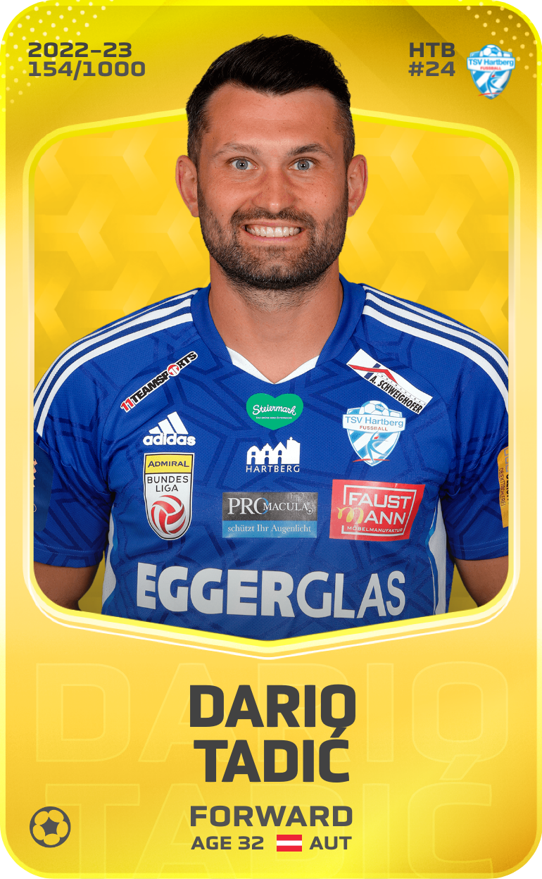 Sorare - Sorare Official - Dario Tadić 2022-23 • Limited 154/1000 - NFT # 39998237884357371563810518631699934815037561099055766472343585435980312440917