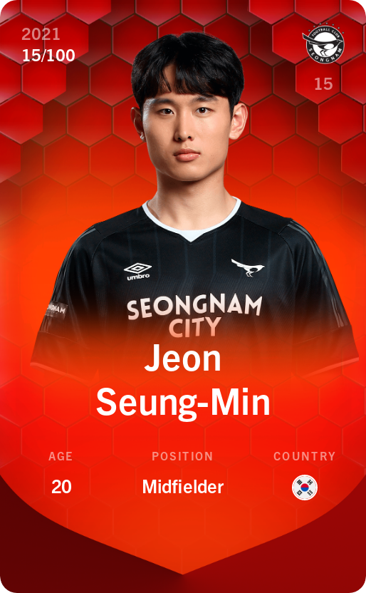 Sorare - Sorare Official - Jeon Seung-Min 2021-22 • Rare 15/100 - NFT # 941107230615988712218868948182293353568464750916477243272486860774618679049