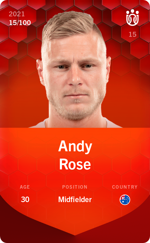 Sorare - Sorare Official - Andy Rose 2021-22 • Rare 15/100 - NFT # 114473492702806159493929547139306577382906479696590214144032143621515904587966
