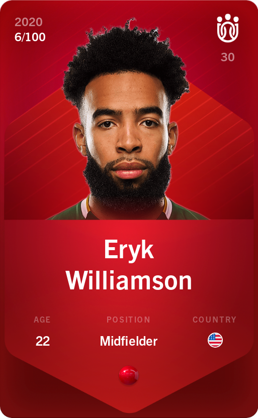 Sorare - Sorare Official - Eryk Williamson 2020-21 • Rare 6/100 - NFT # 82217760152805805988151041602883279678162301793040853751559920566294020378732
