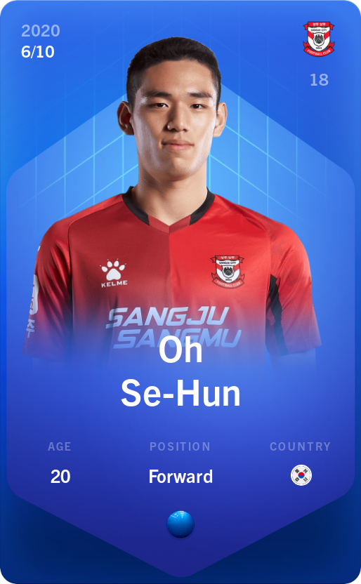 Sorare - Sorare Official - Oh Se-Hun 2020-21 • Super Rare 6/10 - NFT # 71993802016325247991530193910252037050720820137765319053239037271490413853877