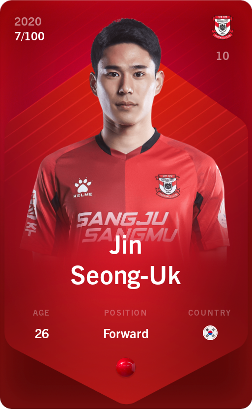 Sorare - Sorare Official - Jin Seong-Uk 2020-21 • Rare 7/100 - NFT # 74157093550424924049177818633855230201834700815202212353957870354690379087981