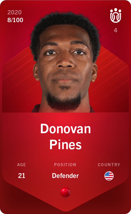 Sorare - Sorare Official - Donovan Pines 2020-21 • Rare 8/100 - NFT # 26148387428236136900996460756465909093968637860185861782548809139332584234668
