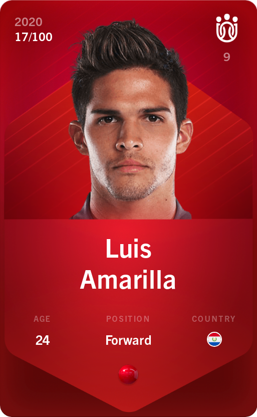 Sorare - Sorare Official - Luis Amarilla 2020-21 • Rare 17/100 - NFT # 81135948606065676589902732333391788856147431960078363430682212661599062965568