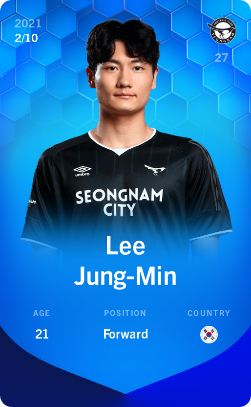 Sorare - Sorare Official - Lee Jung-Min 2021-22 • Super Rare 2/10 - NFT # 15569859117174838248896771166769276989807921742950250420439894496000397952732