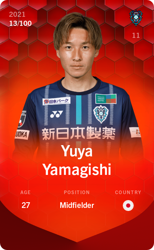 Sorare - Sorare Official - Yuya Yamagishi 2021-22 • Rare 13/100 - NFT # 52593557551734929373891941897168287424253793200117865641817659479332233850729