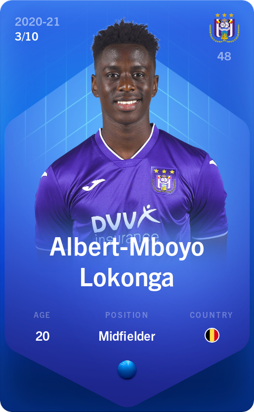 Sorare - Sorare Official - Albert-Mboyo Lokonga 2020-21 • Super Rare 3/10 - NFT # 6456142810849570912689691831165868813272653713667452242561893560695171443778