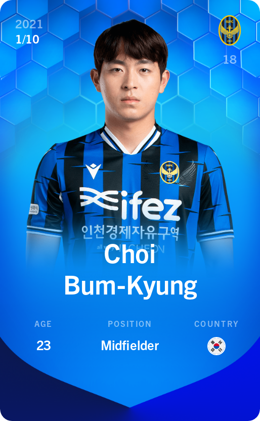 Sorare - Sorare Official - Choi Bum-Kyung 2021-22 • Super Rare 1/10 - NFT # 68951843598884430560055081035363783627039715814176412353991209150989058688185