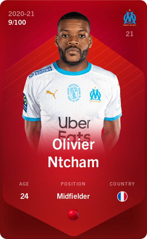 Sorare - Sorare Official - Olivier Ntcham 2020-21 • Rare 9/100 - NFT # 82355412887350062490587955646039886879486820076149915736799464711739258152203