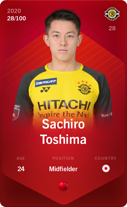 Sorare - Sorare Official - Sachiro Toshima 2020-21 • Rare 28/100 - NFT # 33936500956004604426569779546907668720957120688236174729952163343385867056666