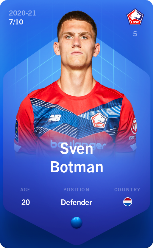 Sorare - Sorare Official - Sven Botman 2020-21 • Super Rare 7/10 - NFT # 29839814446545685591300655138787606095150945683394114036617451756670758797182
