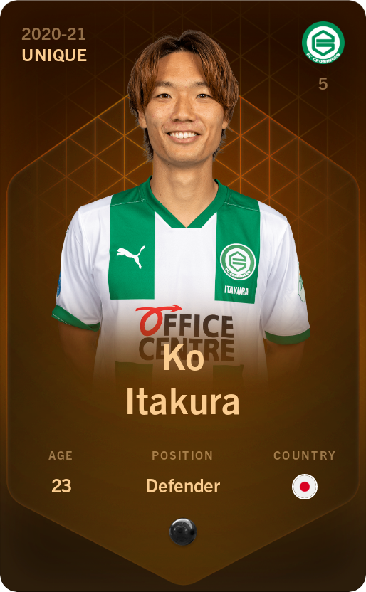 Sorare - Sorare Official - Ko Itakura 2020-21 • Unique - NFT # 69336419215211647504156469684317977520480880895477842663419934052099340165799