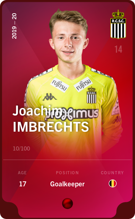 Sorare - Sorare Official - Joachim Imbrechts 2019-20 • Rare 10/100 - NFT # 45904855530623388296767726187020501130023674102680486547184754113627180761019