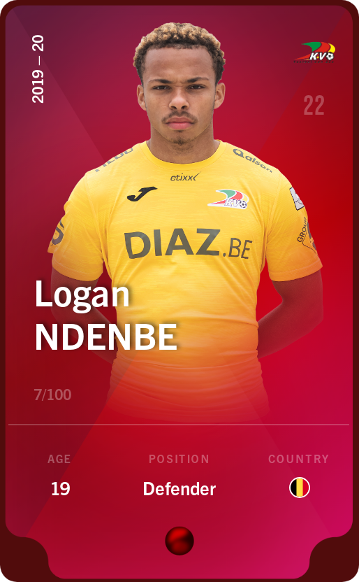 Sorare - Sorare Official - Logan Ndenbe 2019-20 • Rare 7/100 - NFT # 49783468208326868143531359845922406953162242161829464234326543071879359463150