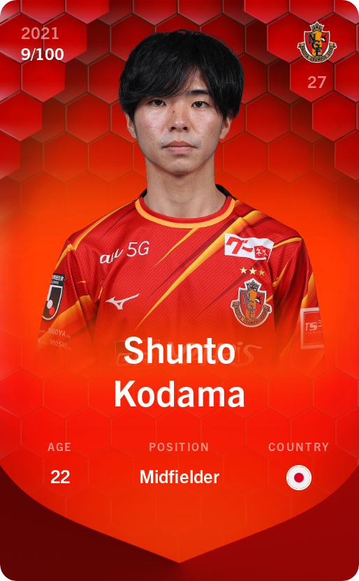 Sorare - Sorare Official - Shunto Kodama 2021-22 • Rare 9/100 - NFT # 66975851363174875914231832653552374065460671603234896063476641000274793382355