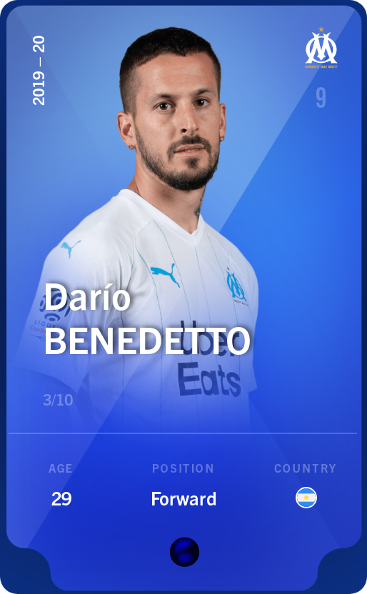 Sorare - Sorare Official - Darío Benedetto 2019-20 • Super Rare 3/10 - NFT # 84245369176820292972019694107671667199069998790254328375897458444144403412089