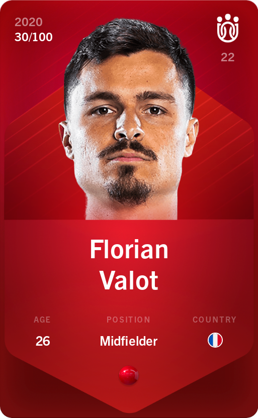 Sorare - Sorare Official - Florian Valot 2020-21 • Rare 30/100 - NFT # 48277765646891482629969214576178376669656202210592038433606811712033478775130