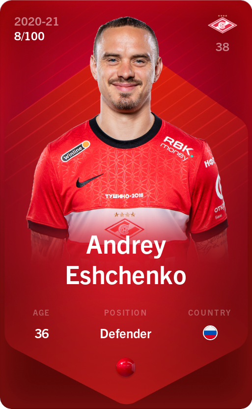 Sorare - Sorare Official - Andrey Eshchenko 2020-21 • Rare 8/100 - NFT # 64208456921456171803932660817651497231345974005455429630706123385092590122268