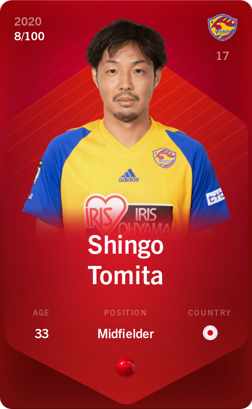 Sorare - Sorare Official - Shingo Tomita 2020-21 • Rare 8/100 - NFT # 14498409009862085325393074396120680959304456192631821088682855918848687635872