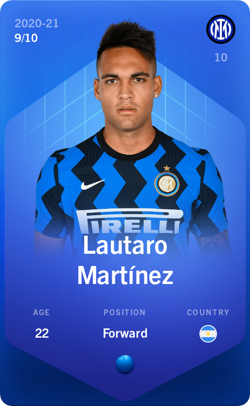Sorare - Sorare Official - Lautaro Martínez 2020-21 • Super Rare 9/10 - NFT # 28372692847412990209182257255825735518653936850265202836861821717919371573535