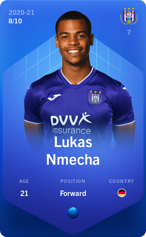 Sorare - Sorare Official - Lukas Nmecha 2020-21 • Super Rare 8/10 - NFT # 53520030362722372171007249061729050160286772092383495873178178993478066015983