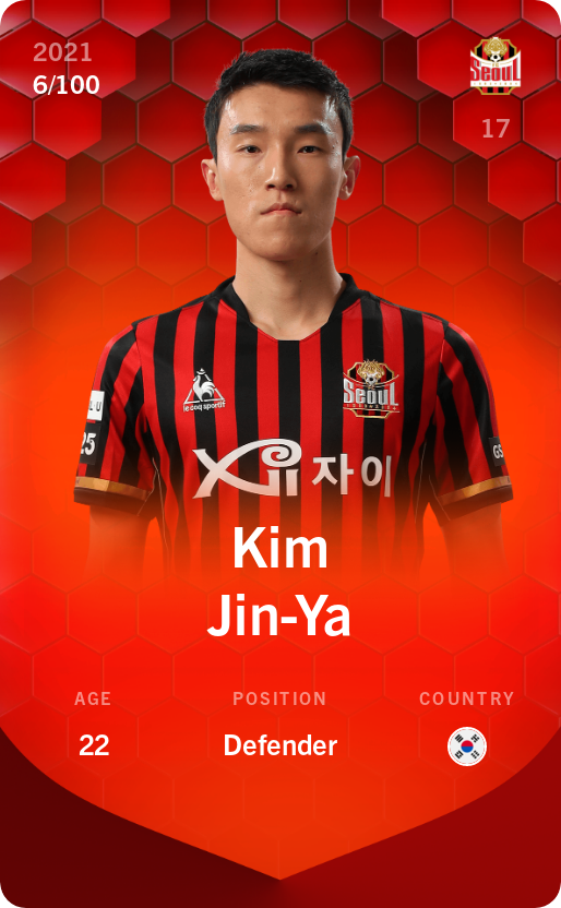 Sorare - Sorare Official - Kim Jin-Ya 2021-22 • Rare 6/100 - NFT # 46264066224333465645722020788191540744655948509393373697818123200905360733558