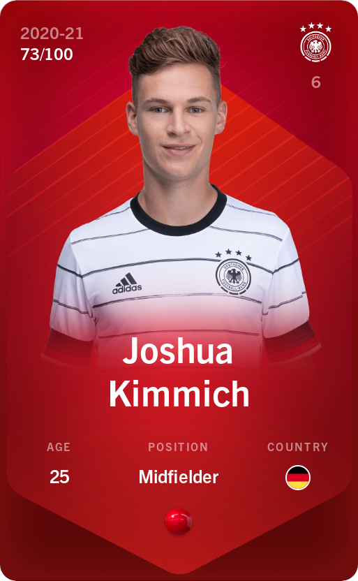 Sorare - Sorare Official - Joshua Kimmich 2020-21 • Rare 73/100 - NFT # 1966035284106967197799721132605743840712687180831392954195058650588284930951