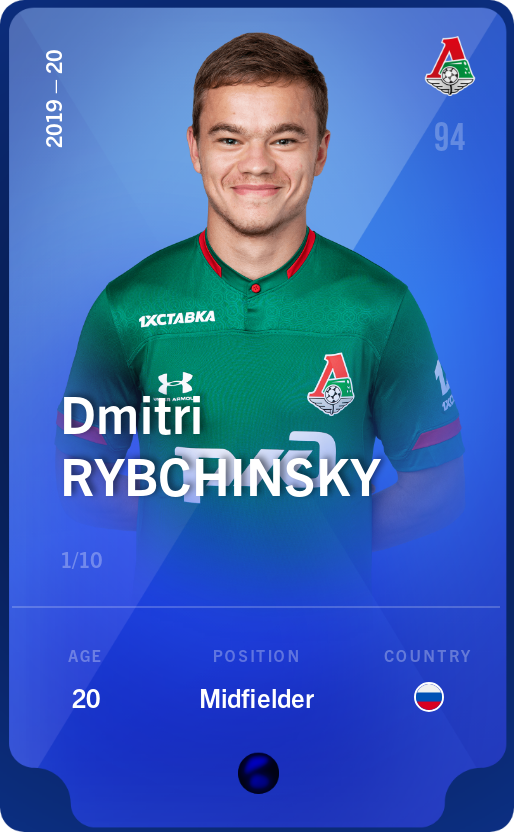 Sorare - Sorare Official - Dmitri Rybchinsky 2019-20 • Super Rare 1/10 - NFT # 113341259100698575545443706559352871152796192539721067986185432302974687988946