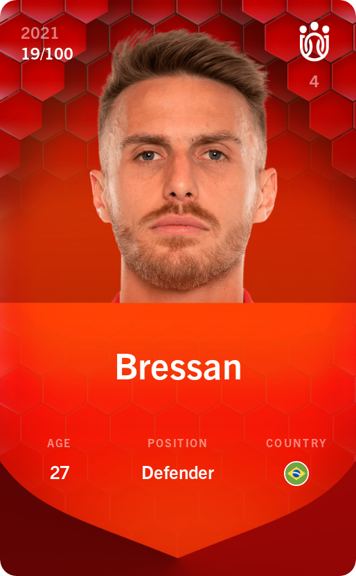Sorare - Sorare Official - Bressan 2021-22 • Rare 19/100 - NFT # 21559169291983230665534084030833045488095073027574829392144348705672330914998