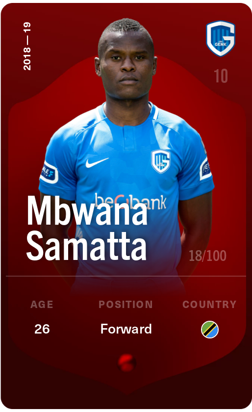 Sorare - Sorare Official - Mbwana Samatta 2018-19 • Rare 18/100 - NFT # 2857927492671280709994691995222496042040648492152738508253415410151266951817