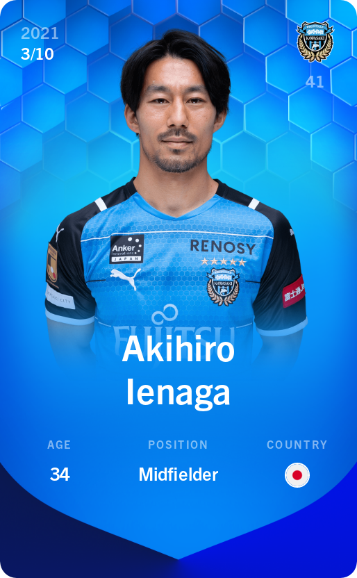 Sorare - Sorare Official - Akihiro Ienaga 2021-22 • Super Rare 3/10 - NFT # 71424423340140554133101112549221682188133921501514015704978212850917161230513