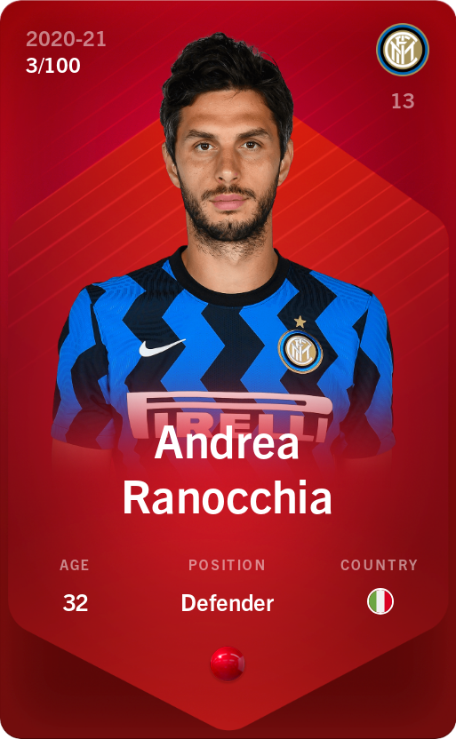 Andrea Ranocchia 2020-21 • Rare 3/100