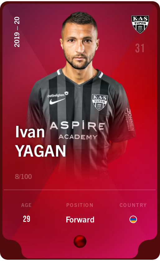 Sorare - Sorare Official - Ivan Yagan 2019-20 • Rare 8/100 - NFT # 94018992909070004361620321015415510384291207831194885273016563069093591146772