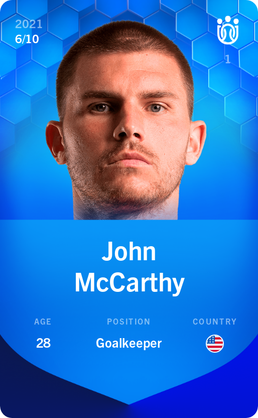 Sorare - Sorare Official - John McCarthy 2021-22 • Super Rare 6/10 - NFT # 111016542839960135486284754781587686631071357913268768949773719066501752818696
