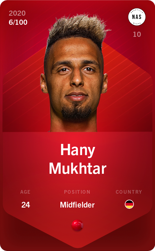 Sorare - Sorare Official - Hany Mukhtar 2020-21 • Rare 6/100 - NFT # 18746199190595295954471456580367274712587608414849191082087006933391482187848