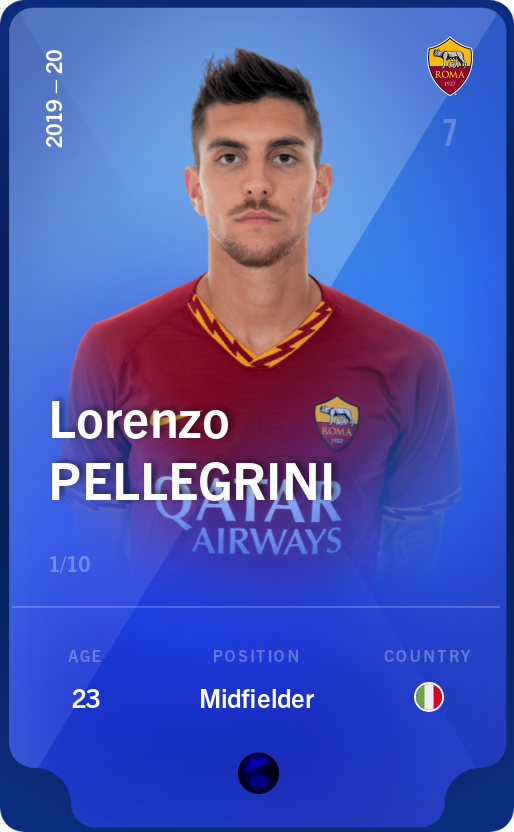 Sorare - Sorare Official - Lorenzo Pellegrini 2019-20 • Super Rare 1/10 - NFT # 51794482250789638164522678582591902198310929745726301444395147865878138669711