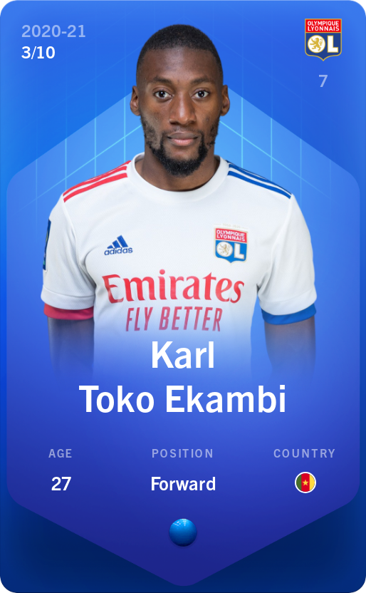 Sorare - Sorare Official - Karl Toko Ekambi 2020-21 • Super Rare 3/10 - NFT # 93006364317556645082222840273524722698424132879058157752237219020677061800112