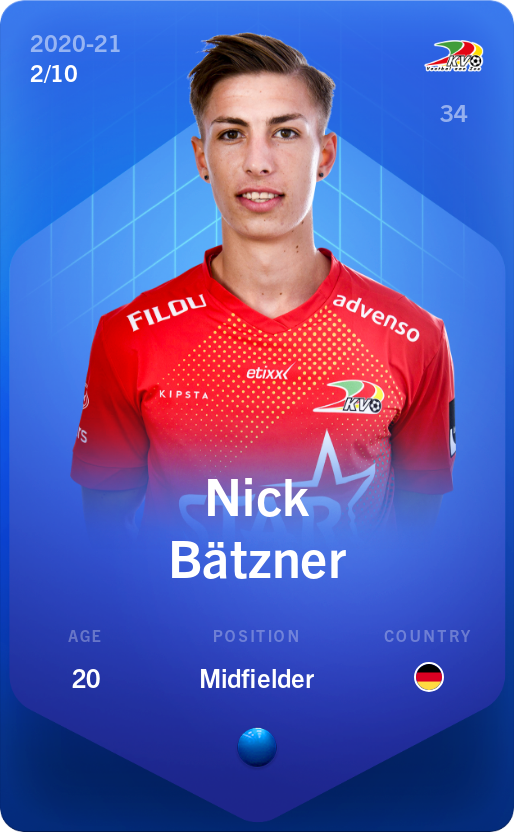 Sorare - Sorare Official - Nick Bätzner 2020-21 • Super Rare 2/10 - NFT # 113375000910374072959240918500680336851125200645179850134373936973537422559435